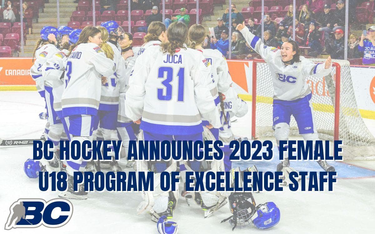 BC HOCKEY ANNOUNCES 2023 FEMALE U18 PROGRAM OF EXCELLENCE STAFF image